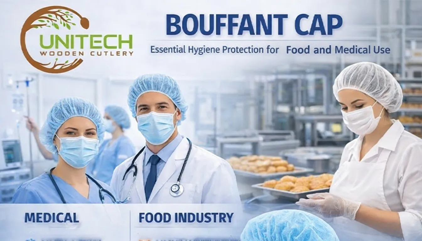 Bouffant Cap Essential Hygiene Protection Food Medical Use