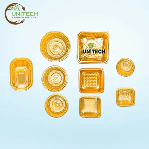 Gold Foil Sweet Tray - Unitech Wooden Cutlery