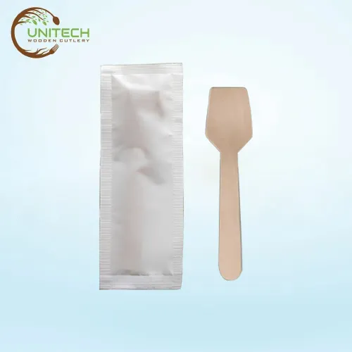 Paper Wrapped 75mm Ice Cream Spoon